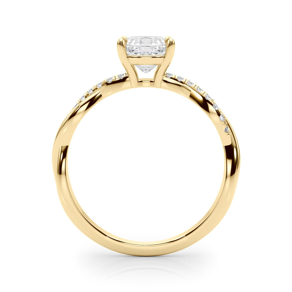 Thumbnail: 14kt Gold Twist Style Diamond Engagement Ring.