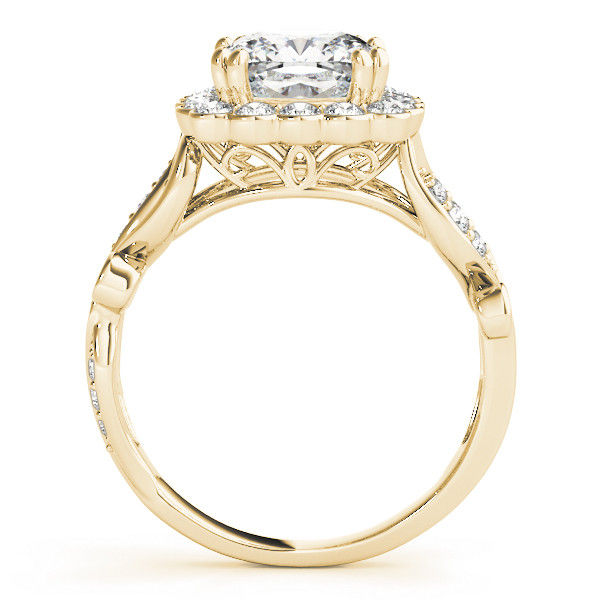 Thumbnail: 14kt Gold Halo Diamond Engagement Ring.