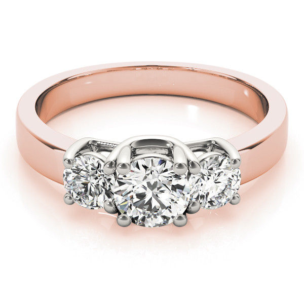 Thumbnail: 14KT Gold Three Stone Diamond Engagement Ring
