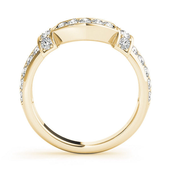 Thumbnail: 14kt Gold Diamond Ladies Curved Wedding