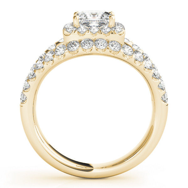 Thumbnail: 14kt Gold Halo Diamond Engagement Ring.