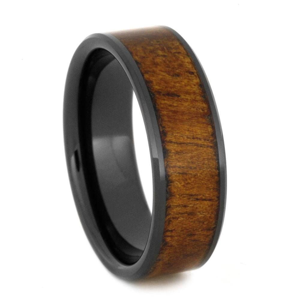 Wood Black Ceramic Ring