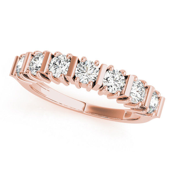 Thumbnail: 14kt Gold Diamond Bar Set Wedding Band