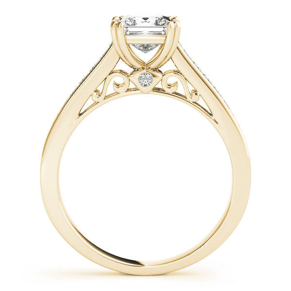 Thumbnail: 14kt Gold Single Row Diamond Engagement Ring.