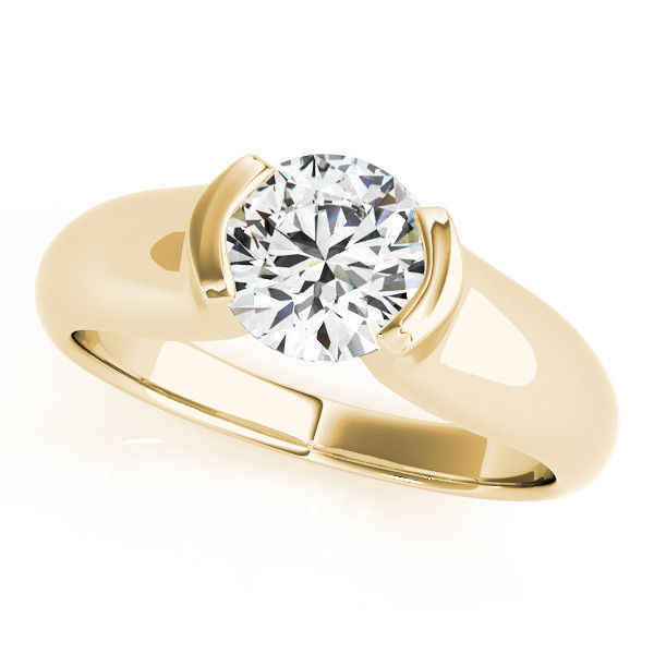 Thumbnail: 14kt Gold Round Solitaire Engagement Ring