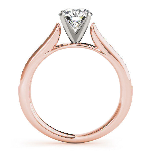 Thumbnail: 14kt Gold Single Row Diamond Engagement Ring.