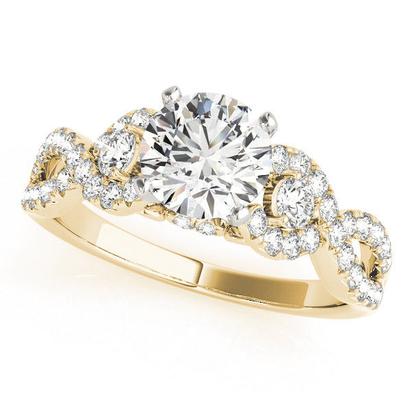 Thumbnail: 14kt Gold Multi Row Diamond Engagement Ring.