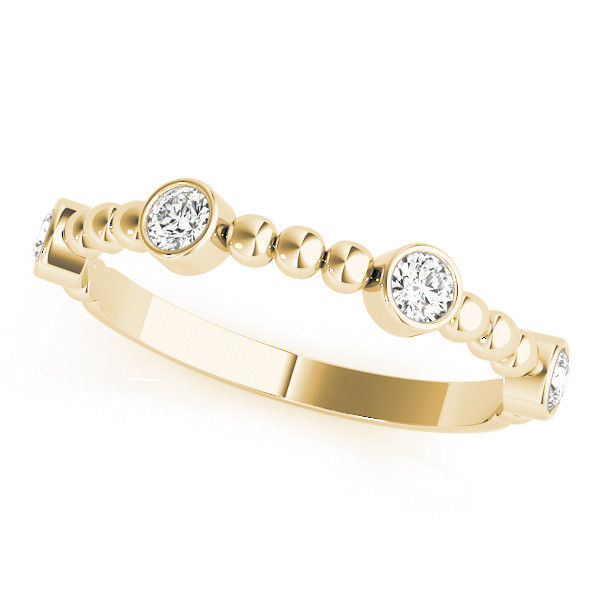 Thumbnail: 14kt Gold Diamond Ladies Bezel  Set Design Wedding Band