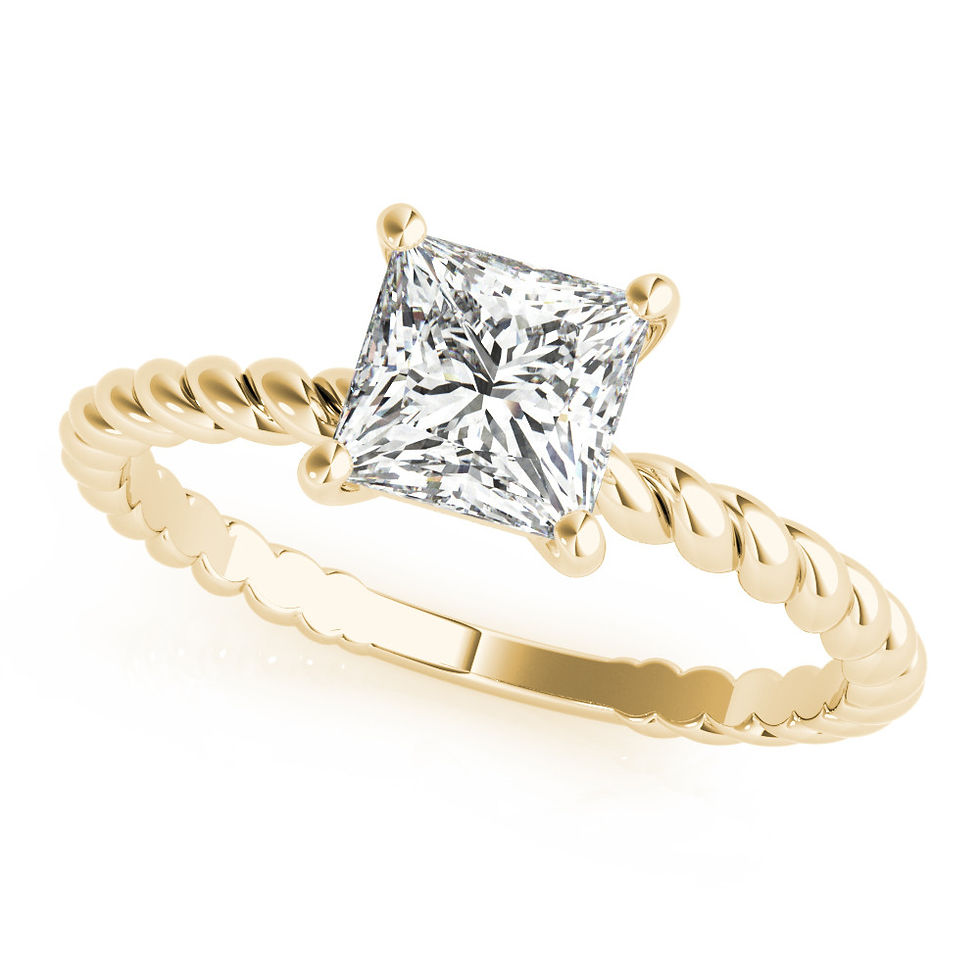 Thumbnail: 14kt Gold Twist Style Diamond Engagement Ring.