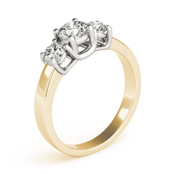 Thumbnail: 14KT Gold Three Stone Diamond Engagement Ring