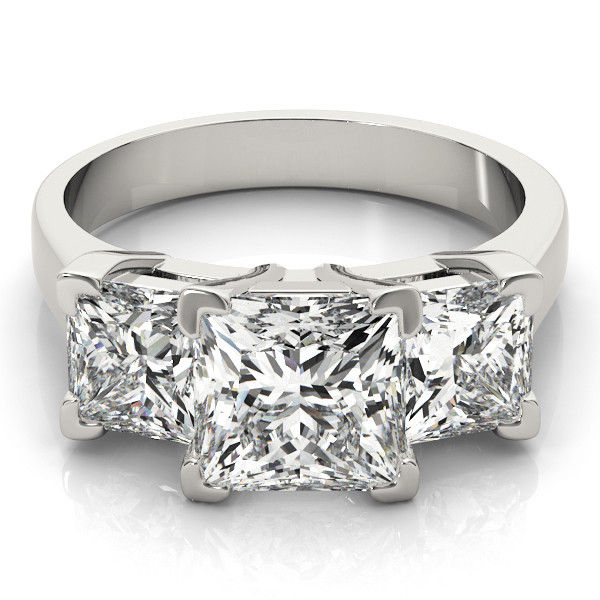 Thumbnail: 14KT Gold Three Stone Diamond Engagement Ring