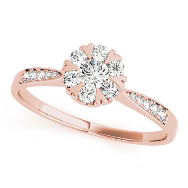 Thumbnail: 14kt Gold Halo Diamond Engagement Ring.