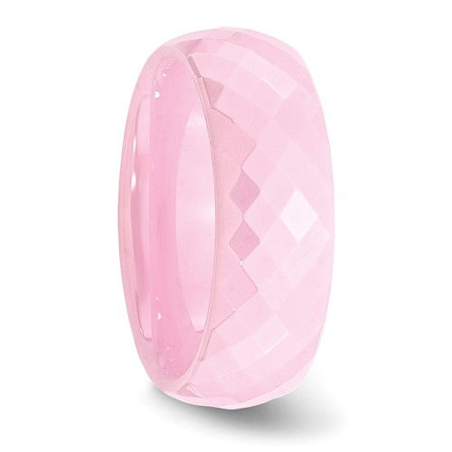 Thumbnail: Chisel Ceramic Pink Faceted 7.5mm Polished Band