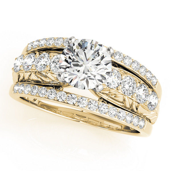 Thumbnail: 14kt Gold Multi Row Diamond Engagement Ring
