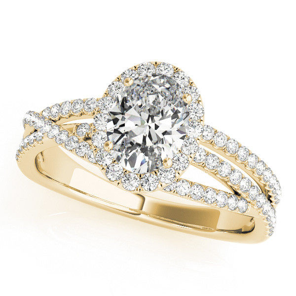Thumbnail: 14kt Gold Multi Row Diamond Engagement Ring