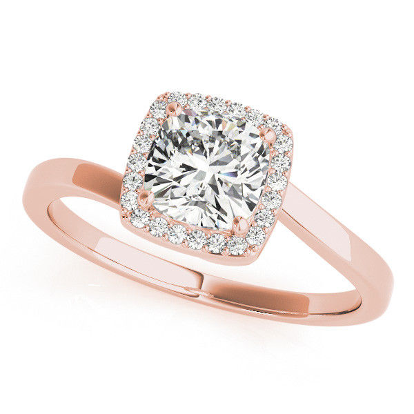 Thumbnail: 14kt Gold Halo Diamond Engagement Ring.