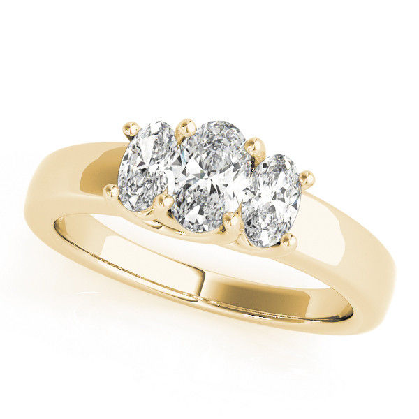 Thumbnail: 14KT Gold Three Stone Diamond Engagement Ring
