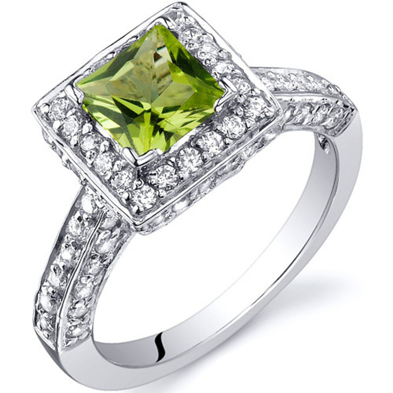 14kt Gold Peridot ColorStone and Diamond Ring.