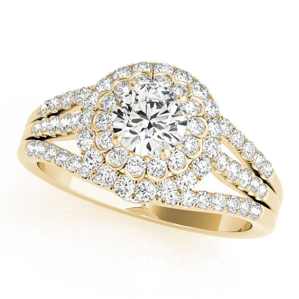 Thumbnail: 14kt Gold Halo Diamond Engagement Ring.