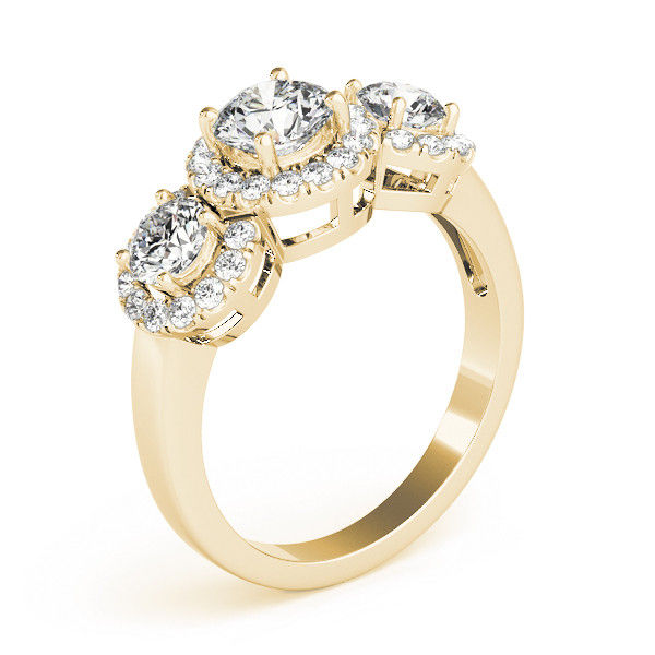 Thumbnail: 14KT Gold Three Stone Diamond Engagement Ring