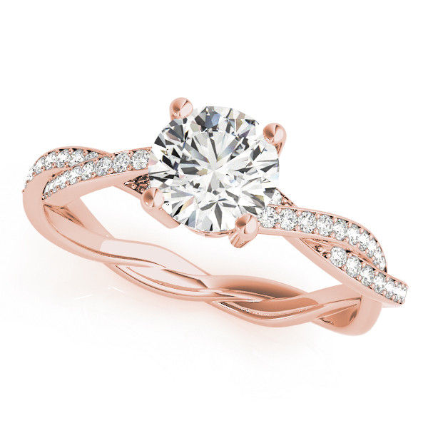Thumbnail: 14kt Gold Twist Style Diamond Engagement Ring.