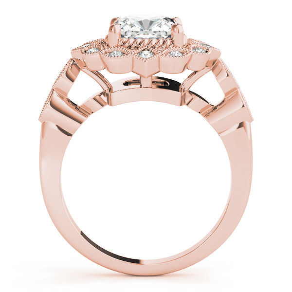 Thumbnail: 14kt Gold Halo Diamond Engagement Ring.