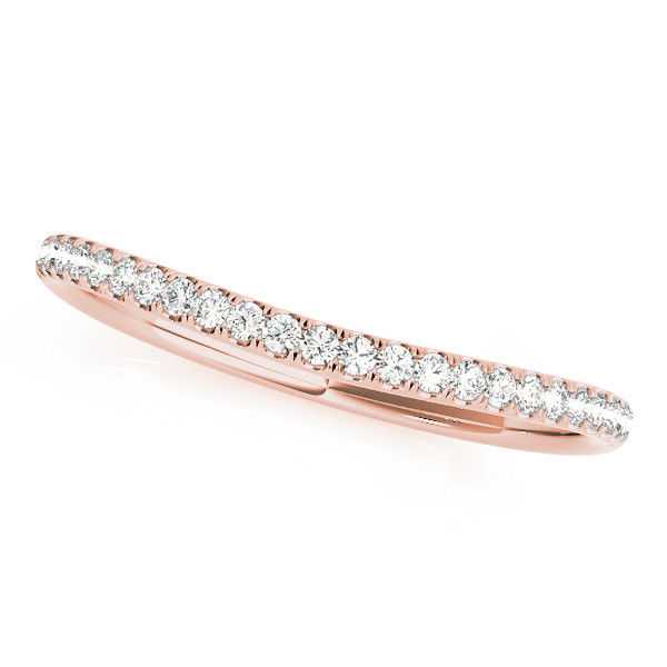 Thumbnail: 14kt Gold Diamond Ladies Curved Wedding