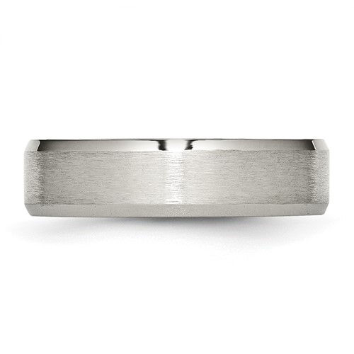Thumbnail: Chisel Stainless Steel Brushed and Polished 6mm Flat Beveled Edge Band