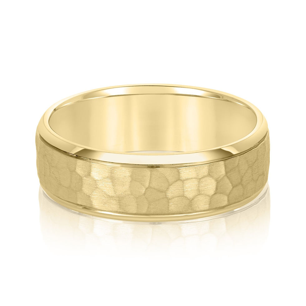 Thumbnail: 14kt Gold Hammered Wedding Band .