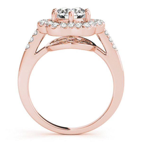 Thumbnail: 14kt Gold Halo Diamond Engagement Ring.