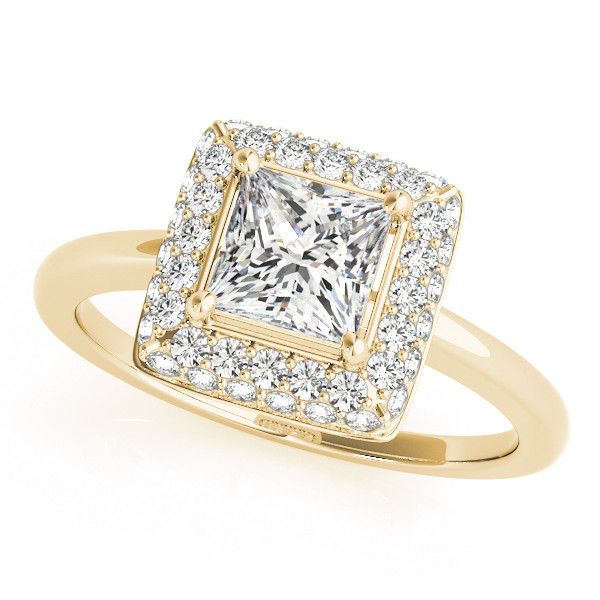 Thumbnail: 14kt Gold Halo Diamond Engagement Ring.