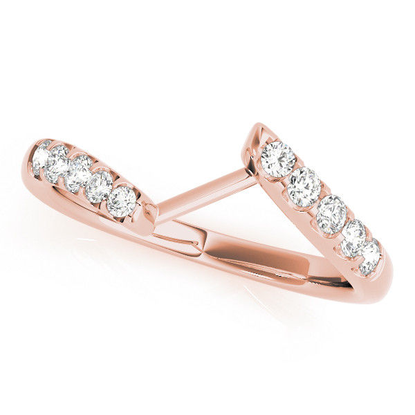 Thumbnail: 14kt Gold Diamond Ladies Curved Wedding
