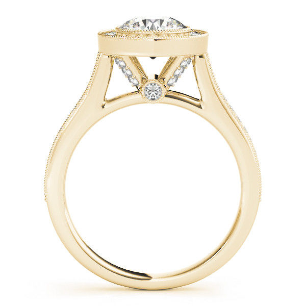 Thumbnail: 14kt Gold Halo Diamond Engagement Ring.