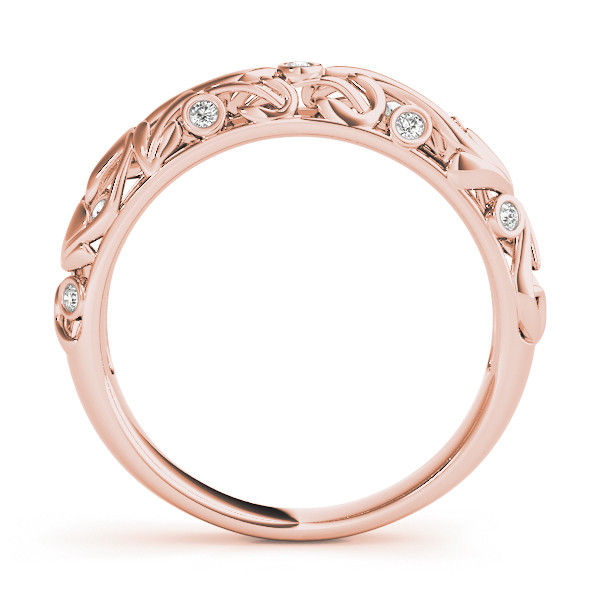 Thumbnail: 14kt Gold Diamond Ladies Bezel Set Design Wedding Band