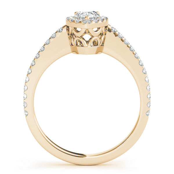 Thumbnail: 14kt Gold Halo Diamond Engagement Ring.