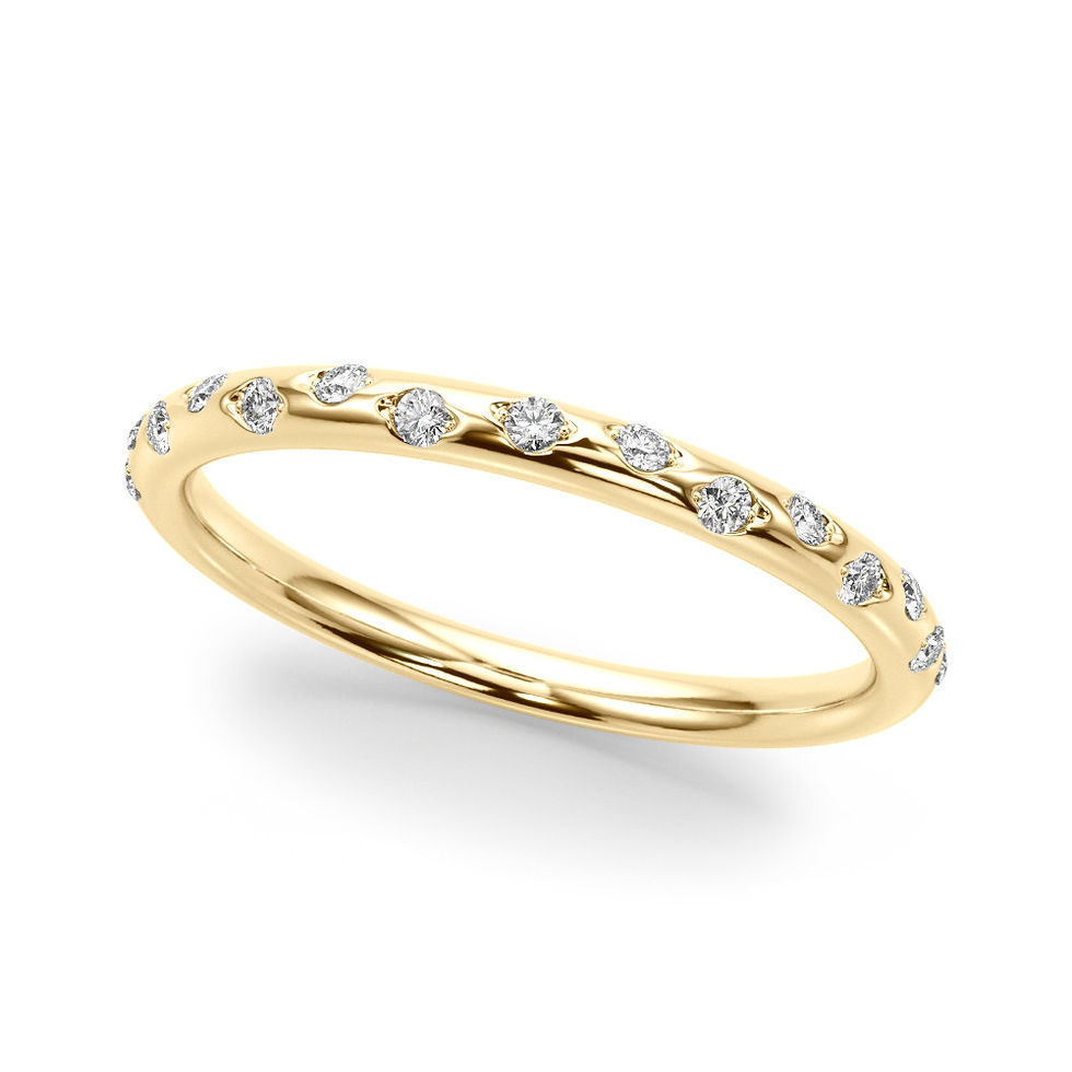 Thumbnail: 14kt Gold Diamond Ladies Prong Set Design Wedding Ban