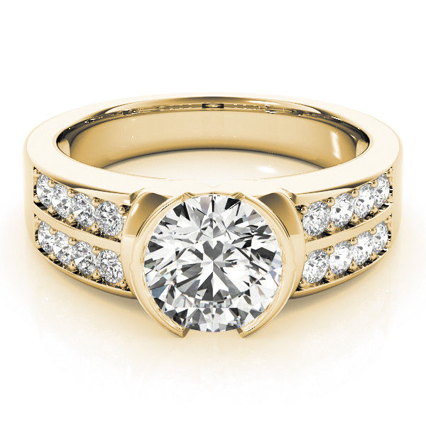 Thumbnail: 14KT Gold Pave Diamond Engagement Ring