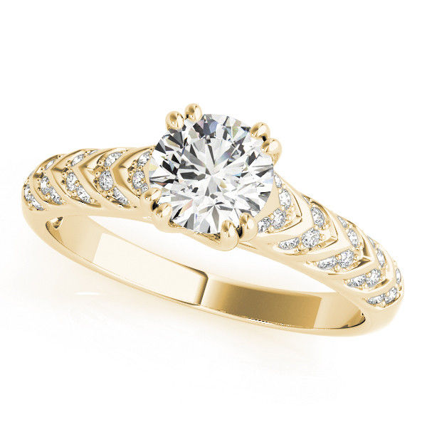 Thumbnail: 14kt Gold Trellis Diamond Engagement Ring
