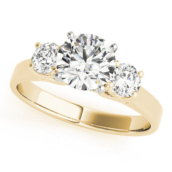 Thumbnail: 14KT Gold Three Stone Diamond Engagement Ring