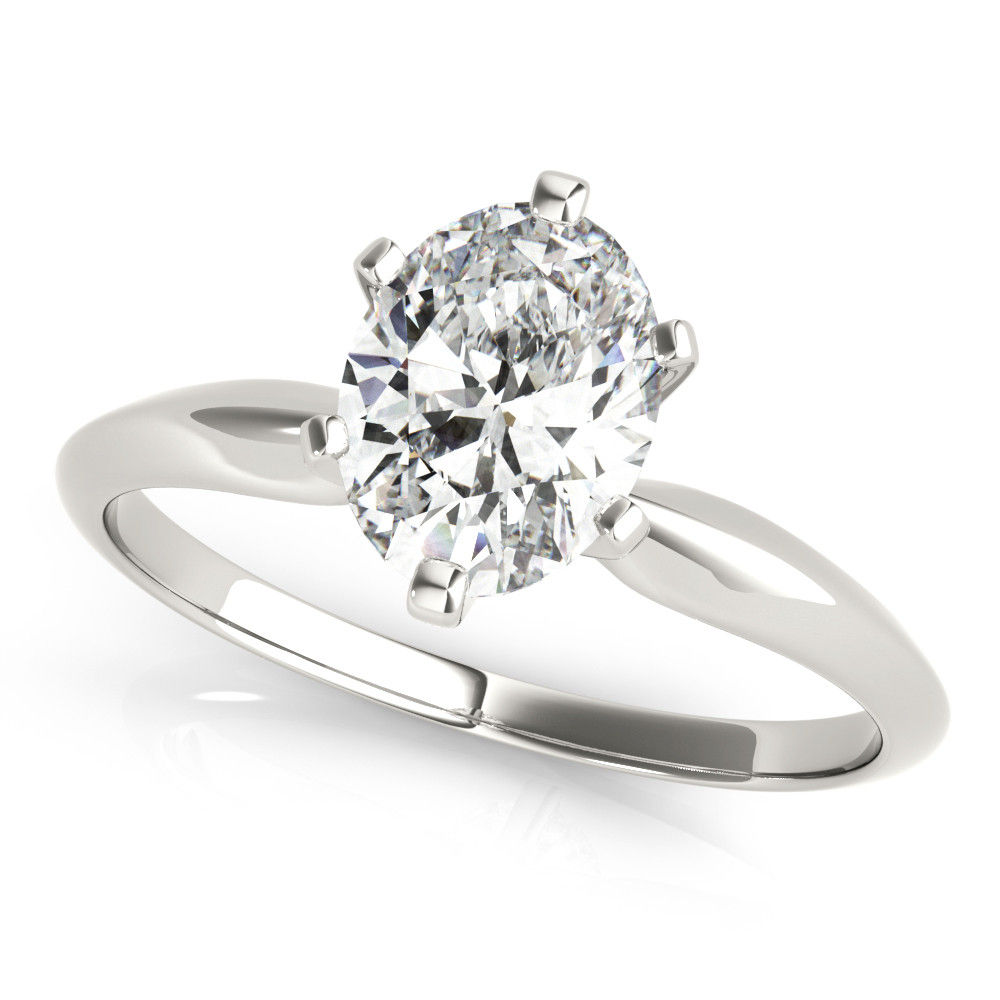 14kt Gold Oval Cut Solitaire Engagement Ring