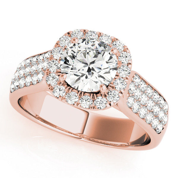 Thumbnail: 14kt Gold Halo Diamond Engagement Ring.