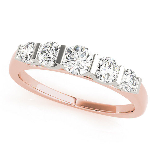 Thumbnail: 14kt Gold Diamond Bar Set Wedding Band