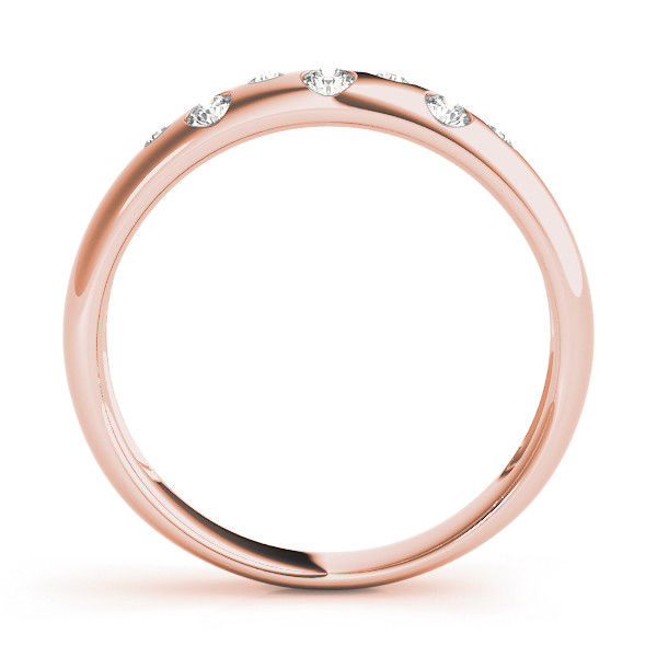 Thumbnail: 14kt Gold Diamond Ladies Bezel Set Design Wedding Band