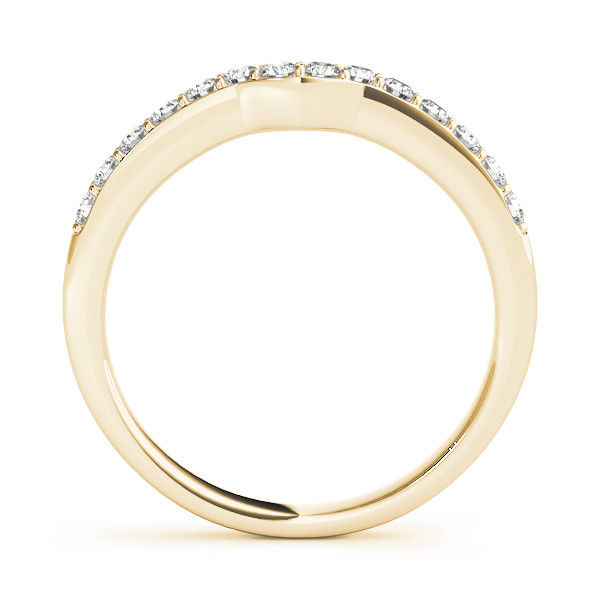 Thumbnail: 14kt Gold Diamond Ladies Curved Wedding