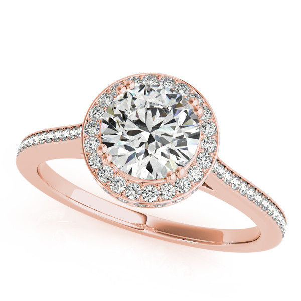 Thumbnail: 14kt Gold Halo Diamond Engagement Ring.
