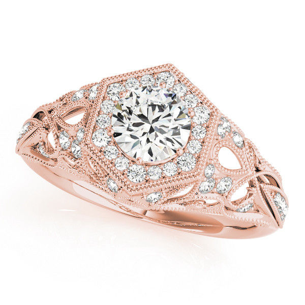 Thumbnail: 14kt Gold Halo Diamond Engagement Ring.