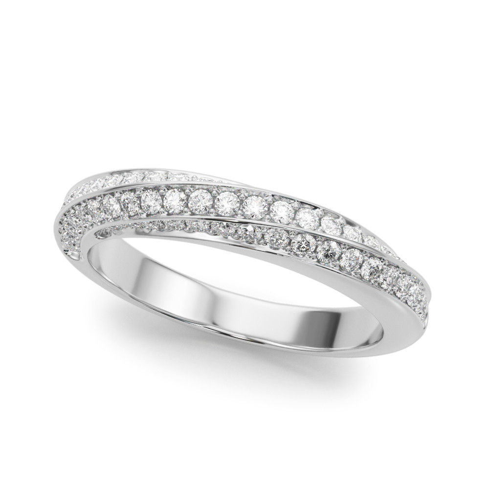 14kt Gold Diamond Ladies Pave Set Design Wedding Band