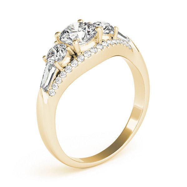 Thumbnail: 14KT Gold Three Stone Diamond Engagement Ring