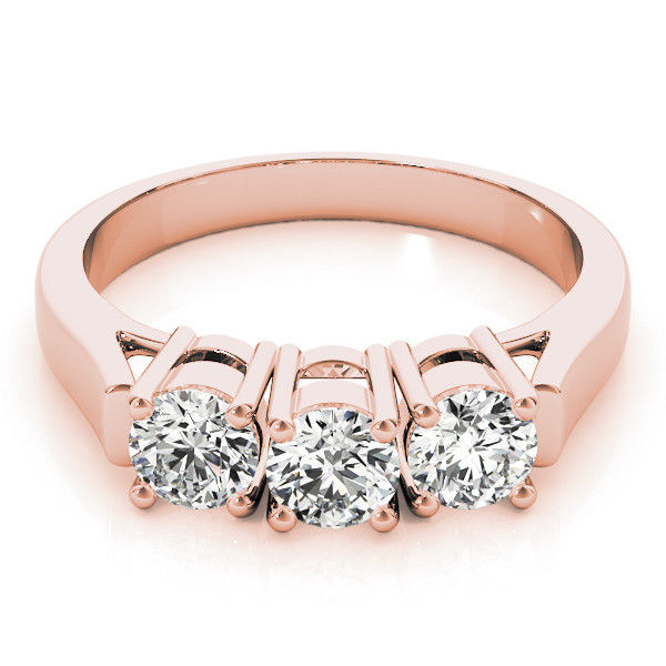 Thumbnail: 14KT Gold Three Stone Diamond Engagement Ring