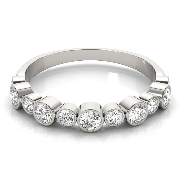 Thumbnail: 14kt Gold Diamond Ladies Bezel  Set Design Wedding Band